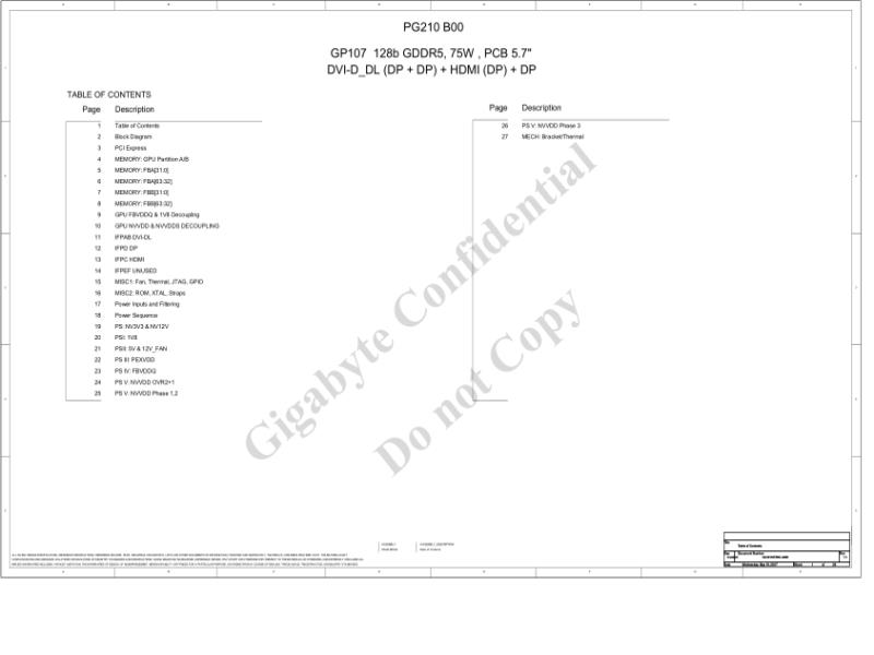 技嘉 显卡  GV N105TOC 4GD 1.1 电路图