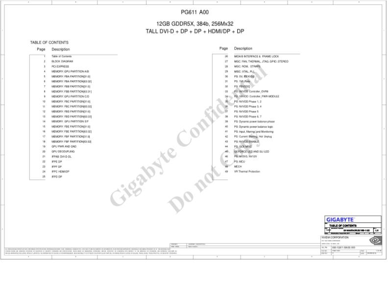 技嘉 显卡  GV N108TAORUSX WB 11GD 1.01 电路图