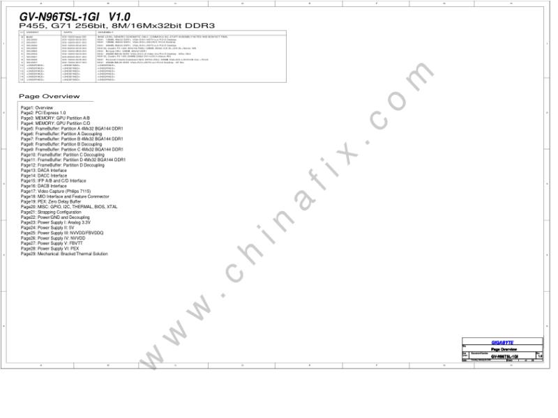 技嘉 显卡  GV N96TSL 1GI 10 PVT 电路图