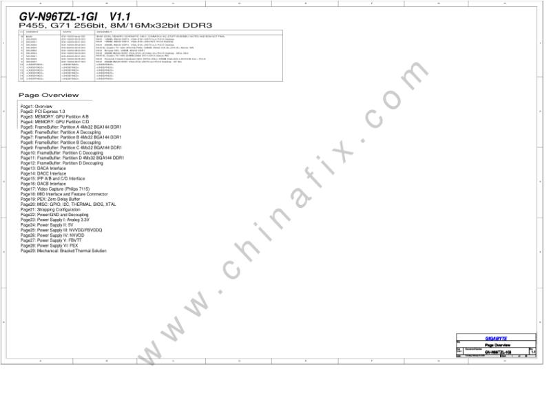 技嘉 显卡  GV N96TZL 1GI 11 PVT 电路图