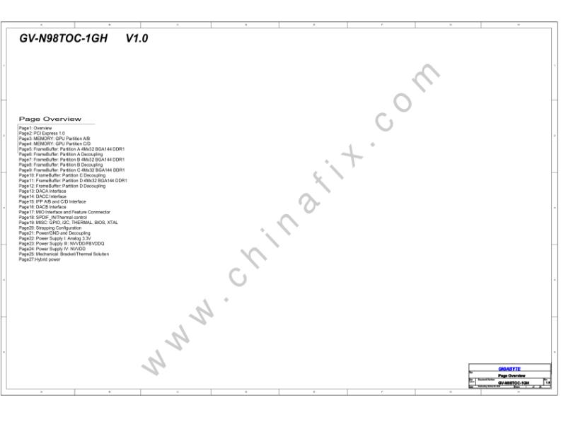 技嘉 显卡  GV N98TOC 1GH 10A PVT 电路图