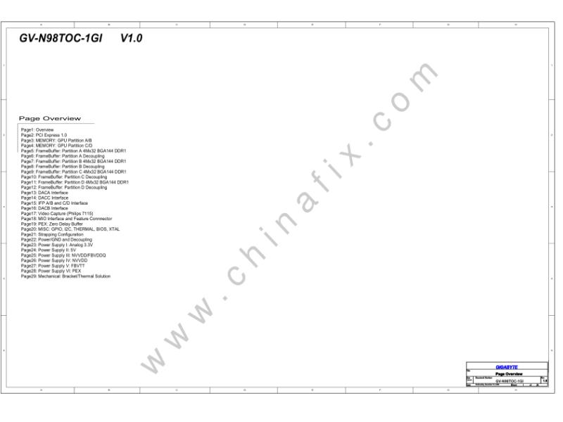 技嘉 显卡  GV N98TOC 1GI 10 PVT 电路图