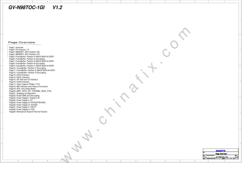 技嘉 显卡  GV N98TOC 1GI 12 6.3 1413 电路图