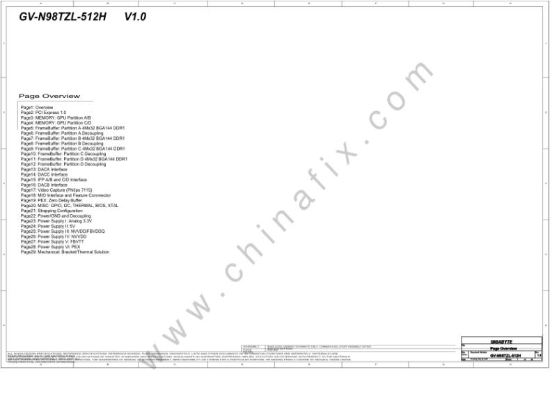 技嘉 显卡  GV N98TZL 512H 10 PVT 电路图