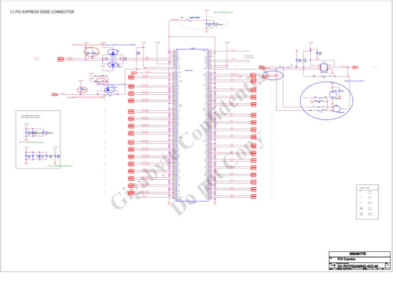 技嘉 显卡  GV RX570GAMING 4GD MI 1.0 电路图